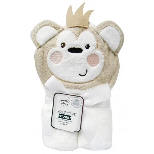 100% Cotton Hooded Towel - Monkey