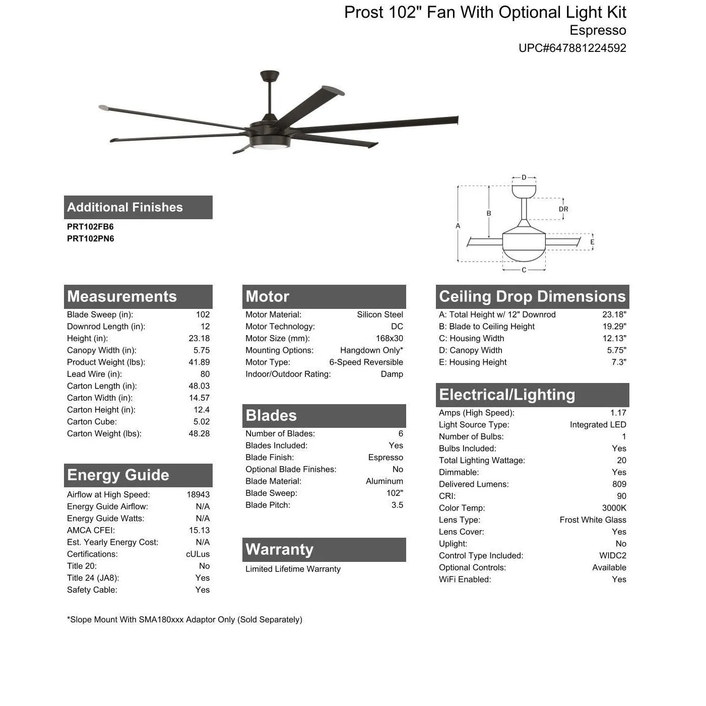 102" Prost in Espresso w/ Espresso Blades