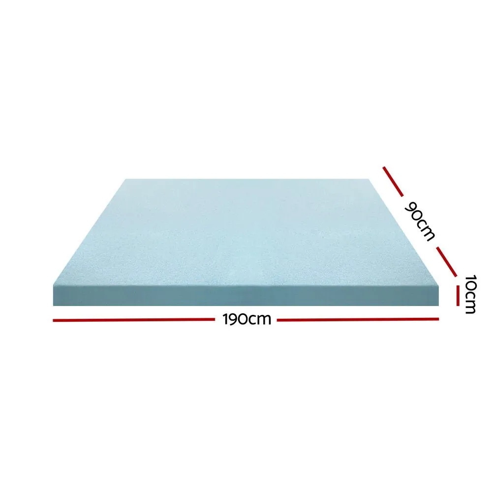 10cm Thick Deluxe Memory Foam Mattress Topper Cool Gel - Single