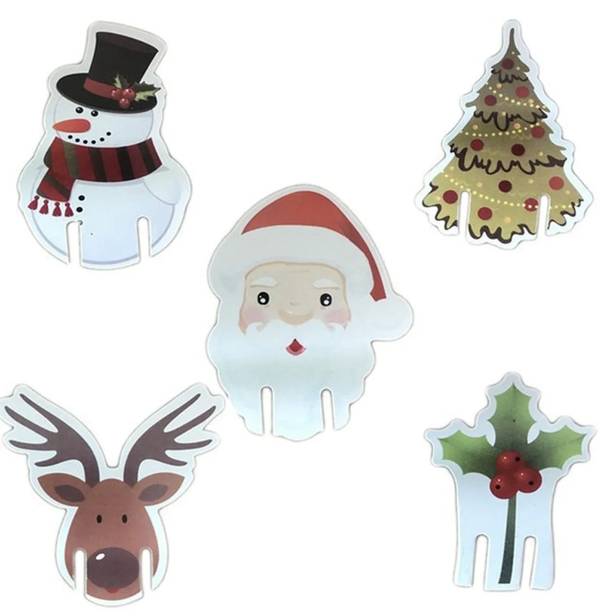 10pc Christmas Cup Card Christmas Decoration Santa Hat Wine Glass Decor Xmas Tree Ornaments Home Party