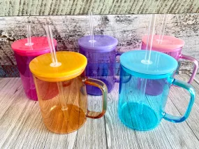 15oz Transparent Jelly Colored Glass Cups