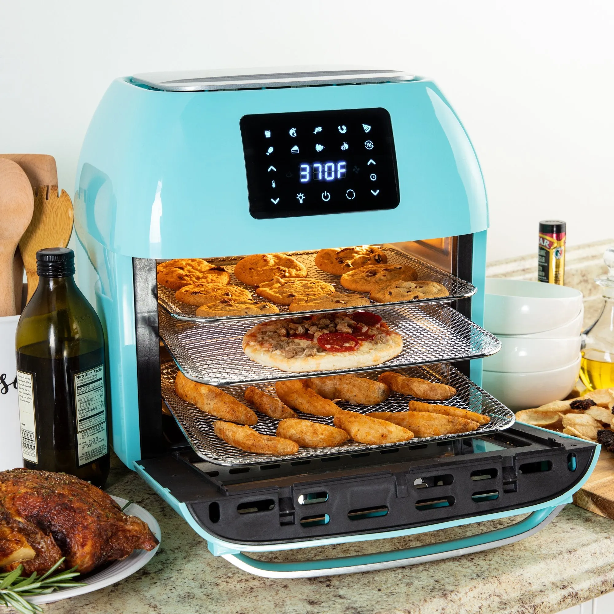 16.9qt 1800W 10-in-1 XXXL Air Fryer Countertop Oven, Rotisserie, Dehydrator