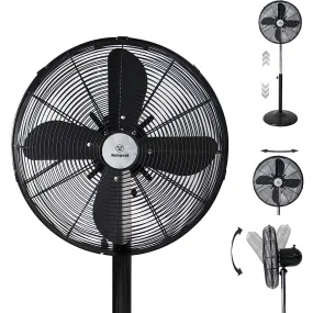 16" Vintage Metal Stand Fan, Black