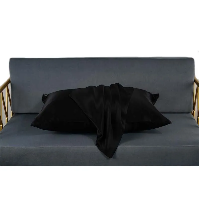 19 Momme silk pillowcase - Envelope - Queen - Black