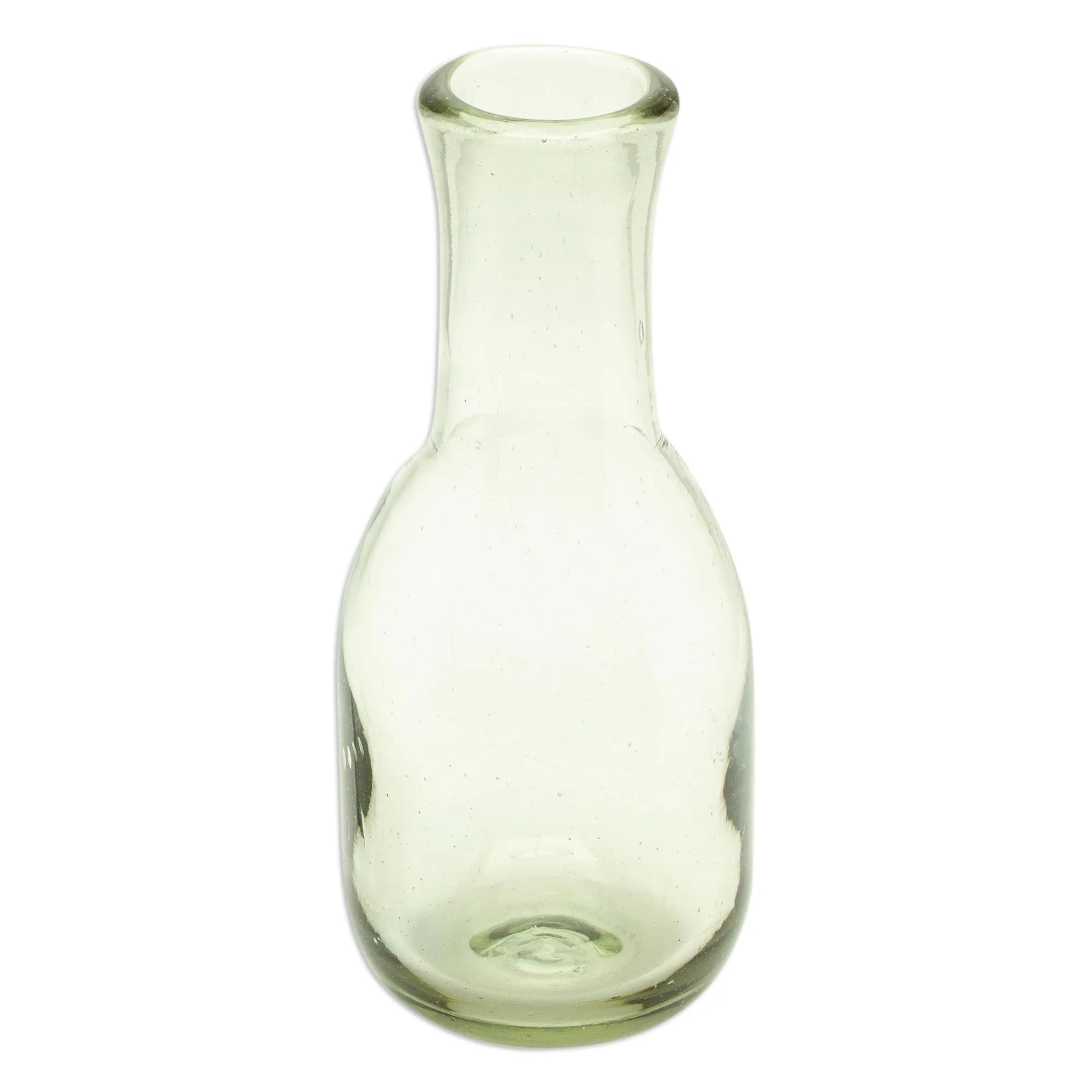 2-Piece Set of Recycled Glass Handblown Carafe and Glass - Cheers | NOVICA