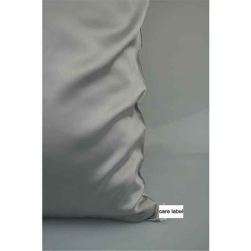 22 Momme silk pillowcase - Queen - Hidden Zip - Silver Grey