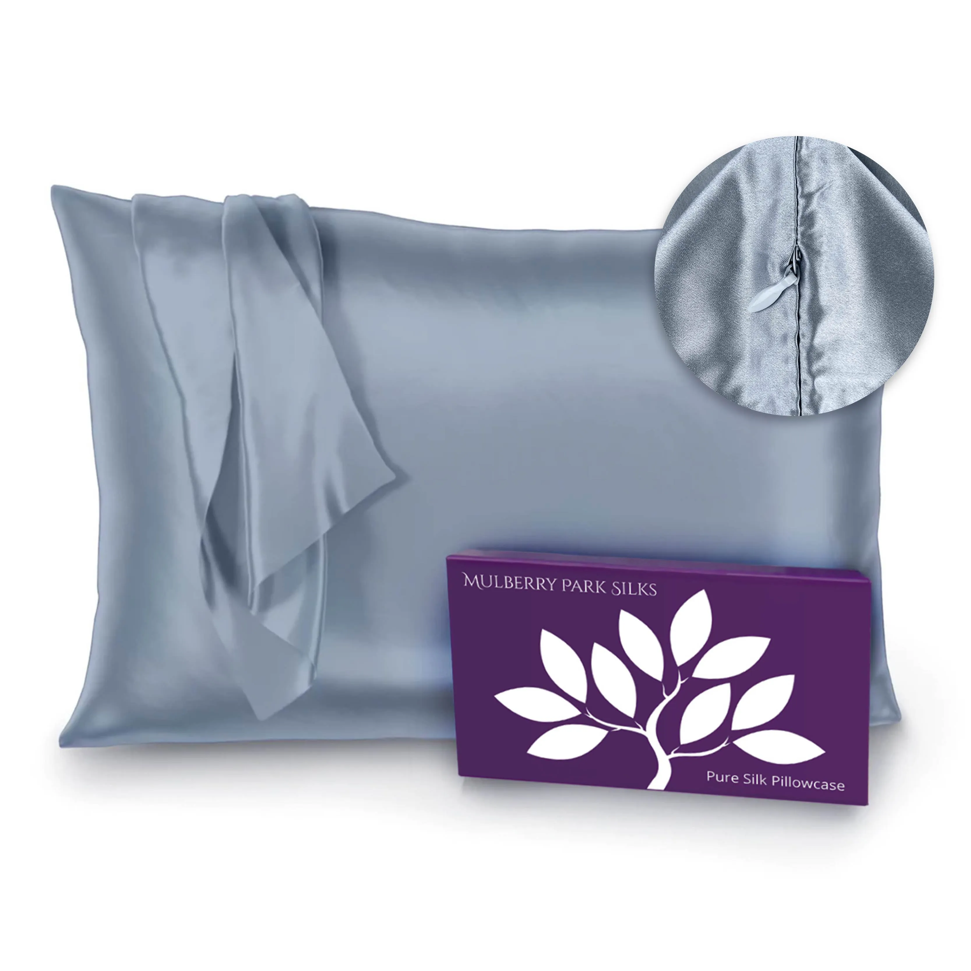 22 Momme Silk Pillowcase - Steel Blue