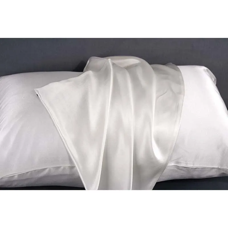 25 momme silk pillowcase - queen - hidden zip - white