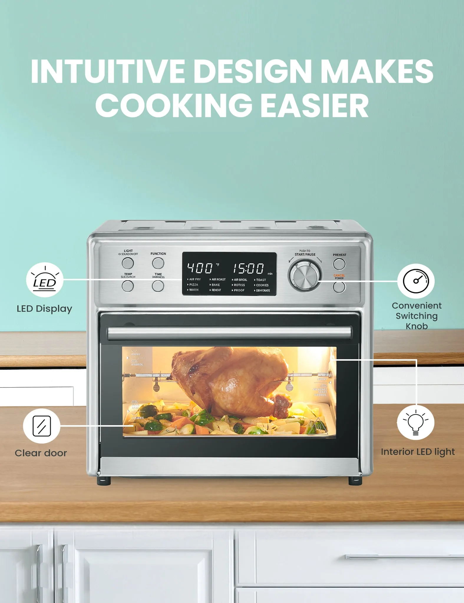 25L Air Fryer Toaster Oven Combo