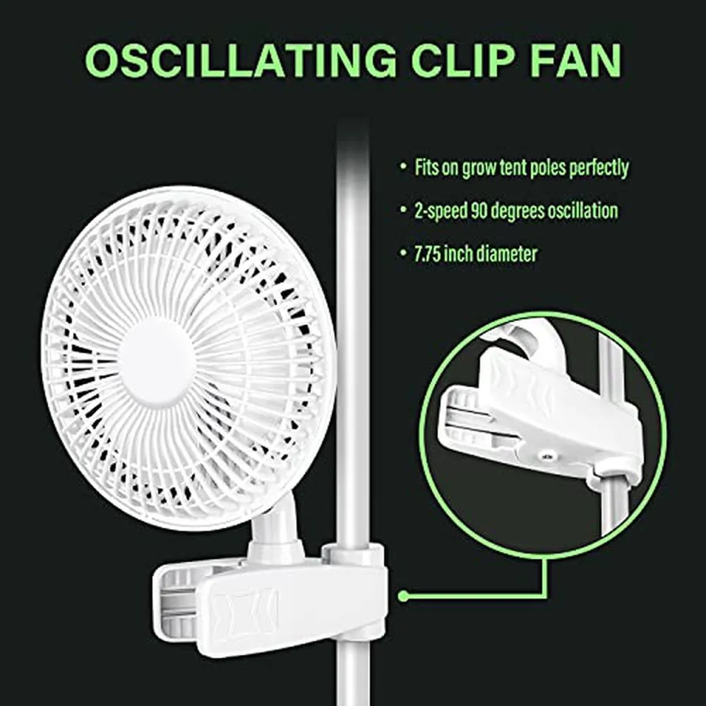 【2pcs】Tent Pole Clip Fan Monkey Fan Wall-Mounted Fans -6inch