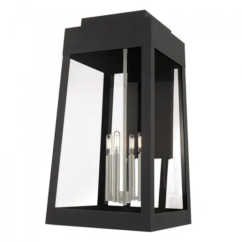 4 Lt Black Wall Lantern