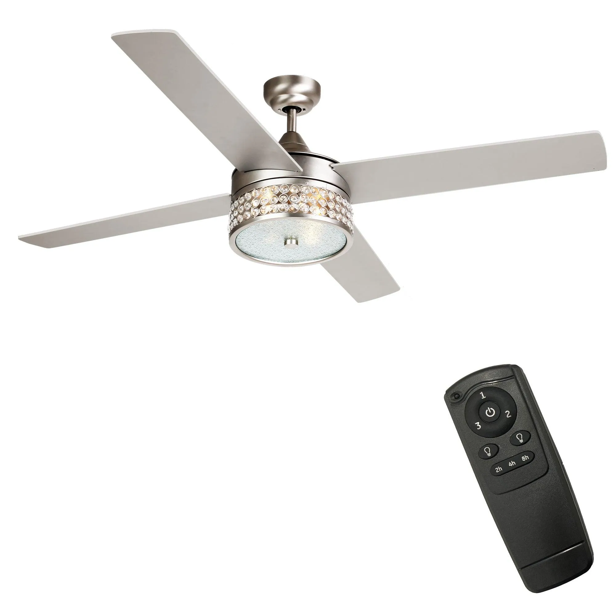 52" Cason Modern Downrod Mount Reversible Ceiling Fan with Lighting and Remote Control