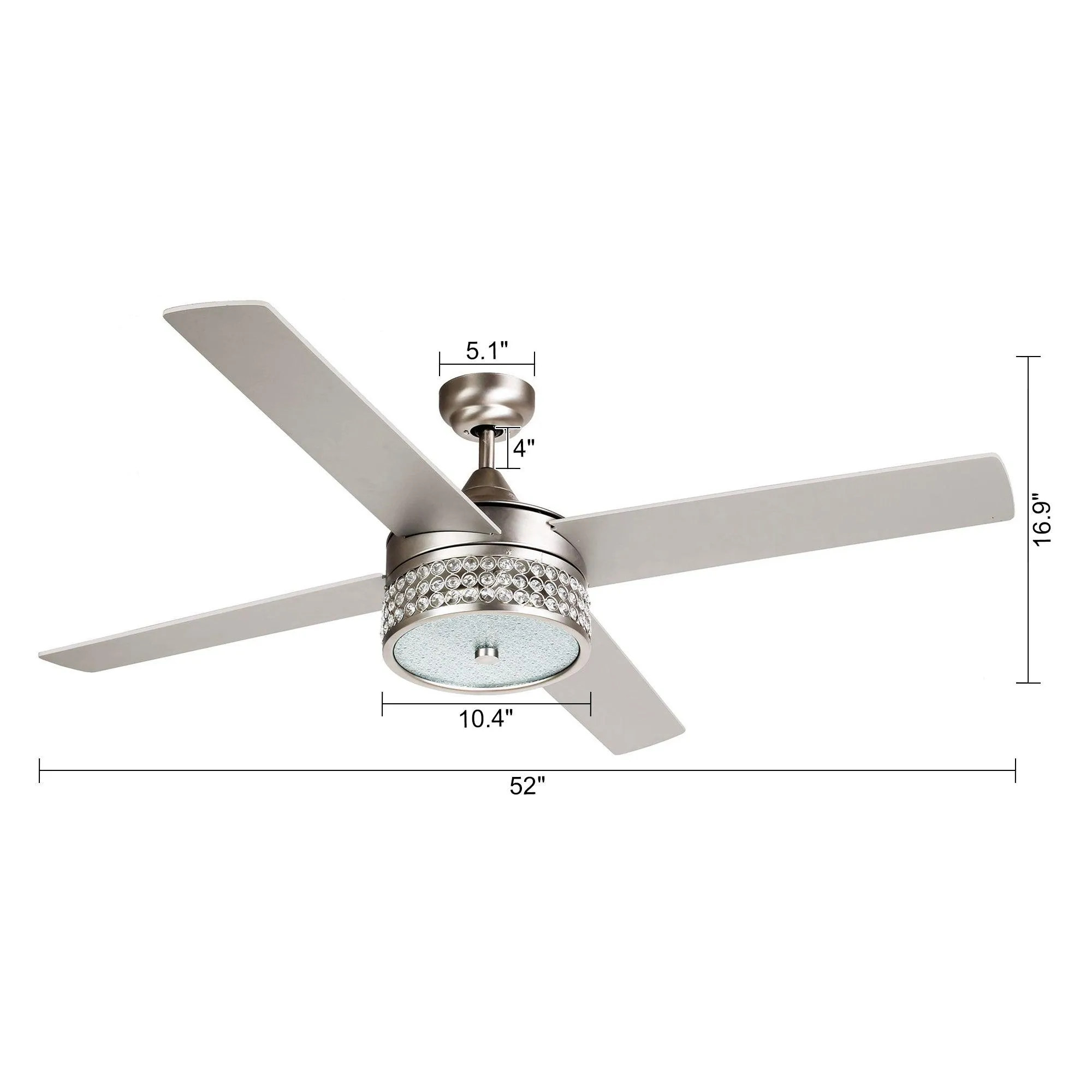 52" Cason Modern Downrod Mount Reversible Ceiling Fan with Lighting and Remote Control