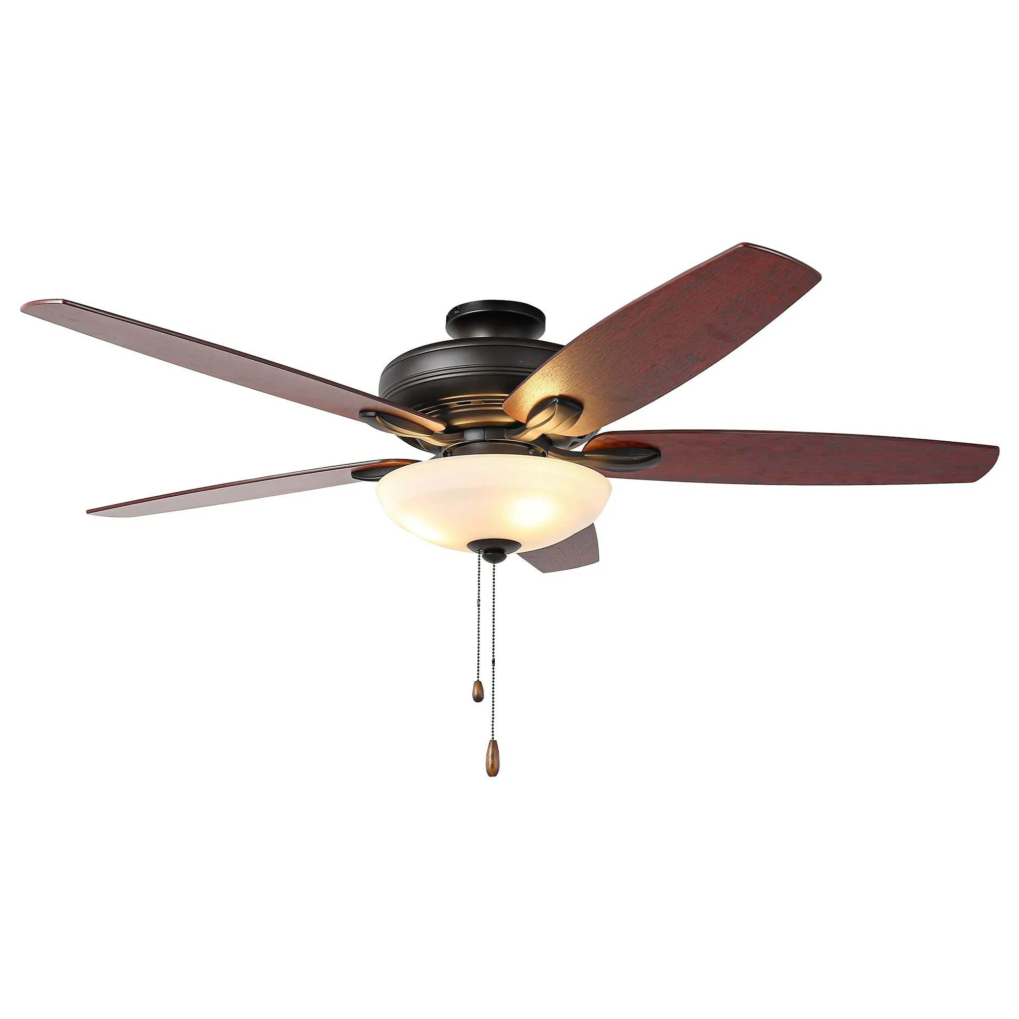 52" Traditional Pull Chain 5 Blades Ceiling Fan with Light