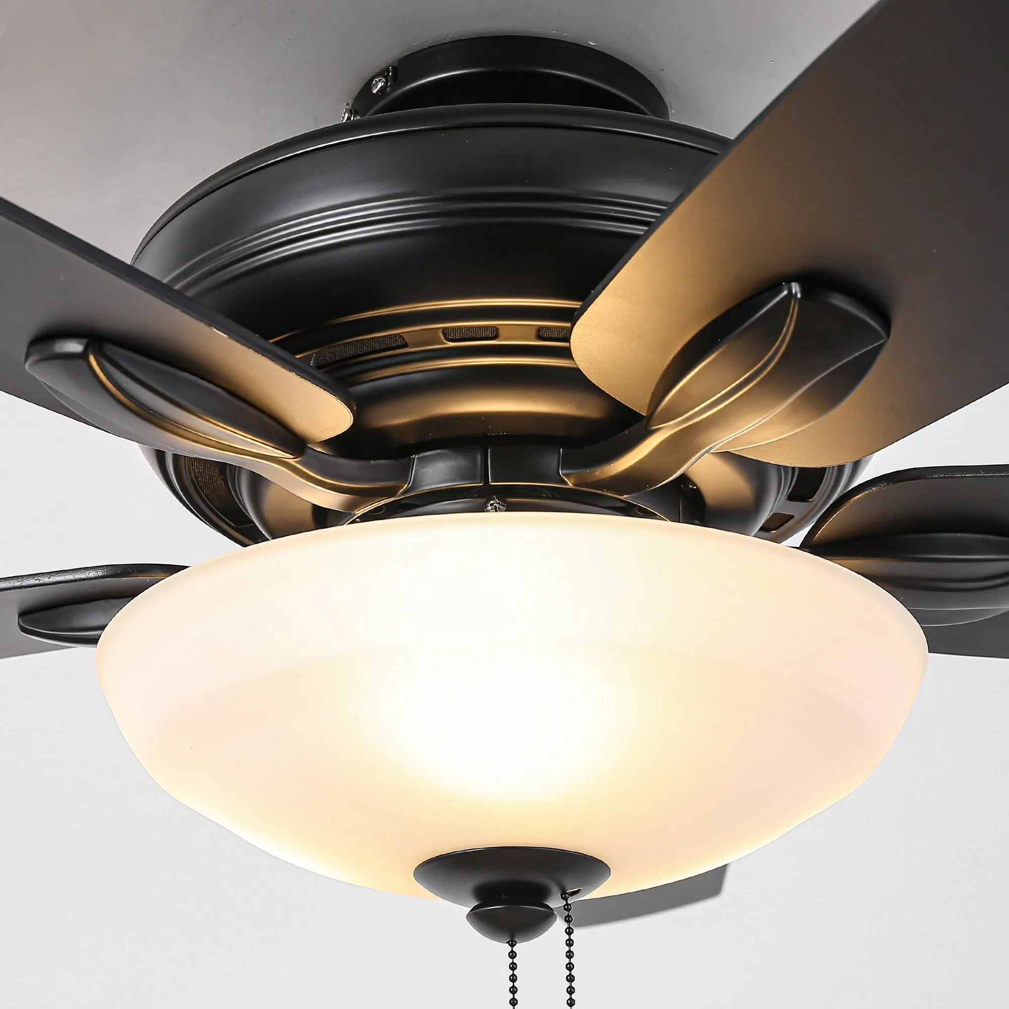 52" Traditional Pull Chain 5 Blades Ceiling Fan with Light