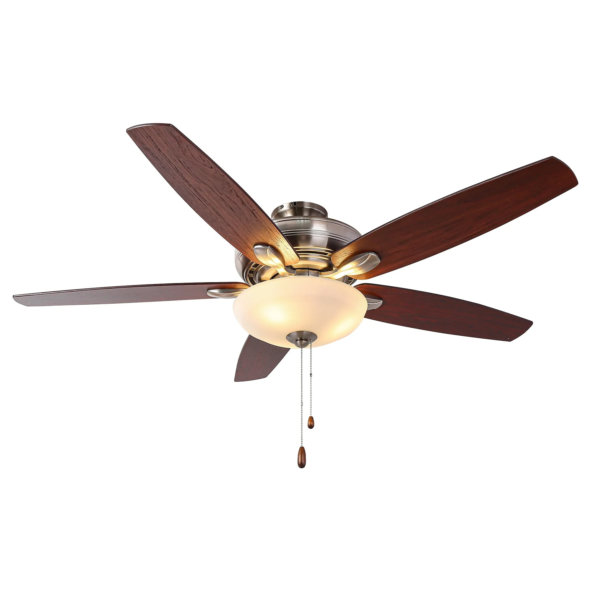 52" Traditional Pull Chain 5 Blades Ceiling Fan with Light