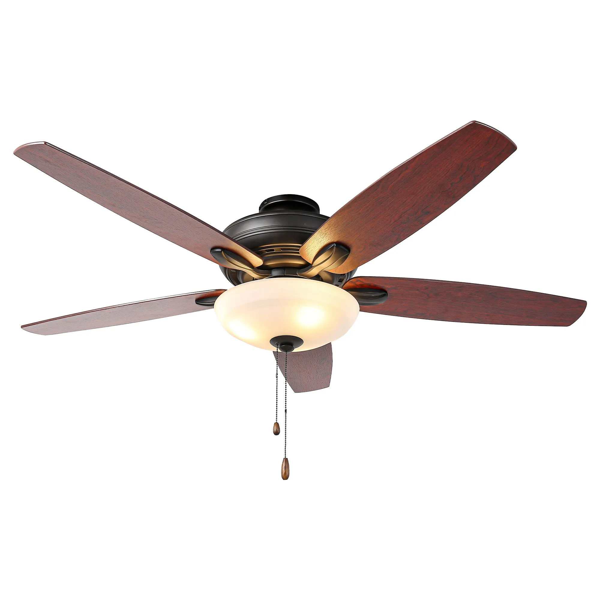 52" Traditional Pull Chain 5 Blades Ceiling Fan with Light