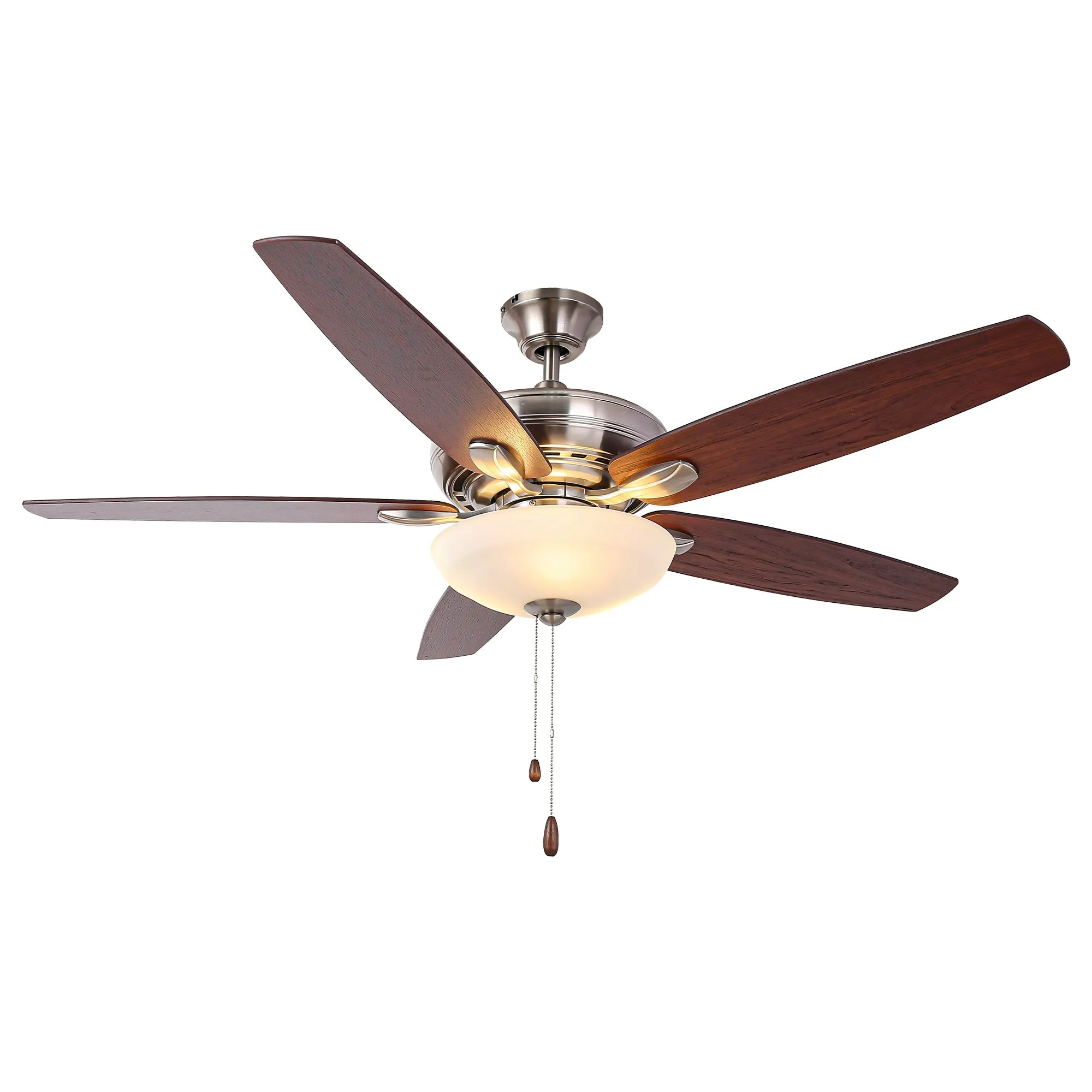 52" Traditional Pull Chain 5 Blades Ceiling Fan with Light