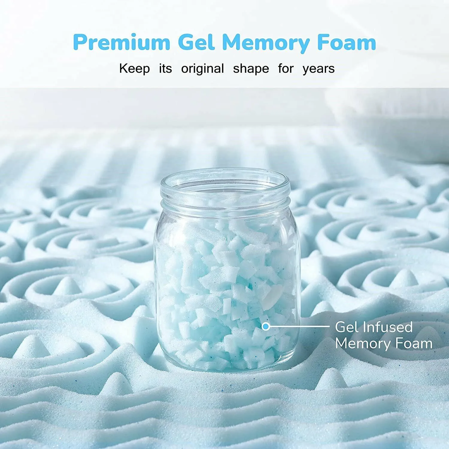 7-Zone Cool Gel Memory Foam Mattress Topper 8cm Thick King