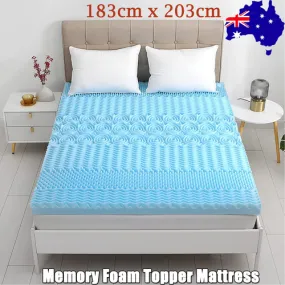 7-Zone Cool Gel Memory Foam Mattress Topper 8cm Thick King