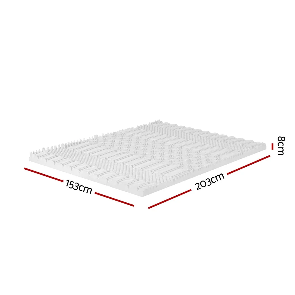 7-Zone Memory Foam Mattress Topper, 8cm Queen - Giselle Bedding