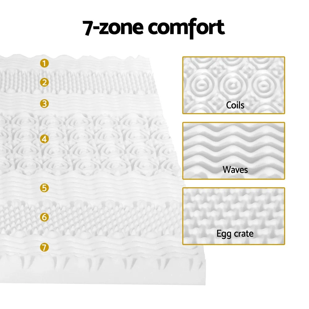 7-Zone Memory Foam Mattress Topper, 8cm Queen - Giselle Bedding