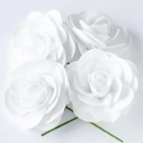 8-Inch White Ranunculus Foam Flower Backdrop Wall Decor, 3D Premade (4-PACK)  for Weddings, Photo Shoots, Birthday Parties and more