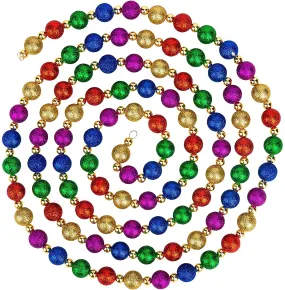 9 Foot Multi Color Glitter Bead Christmas Garland Decoration