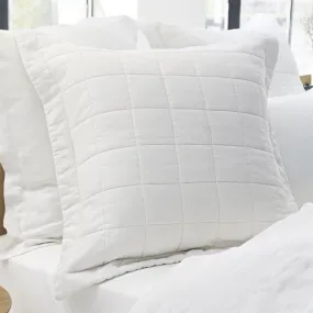 Abbotson White Linen Quilted European Pillow Sham by Sheridan