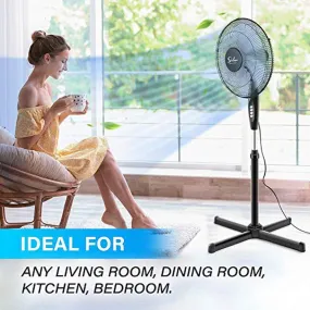 Adjustable Speed Pedestal Stand Fan with Fan Dust Cover- 16 inch