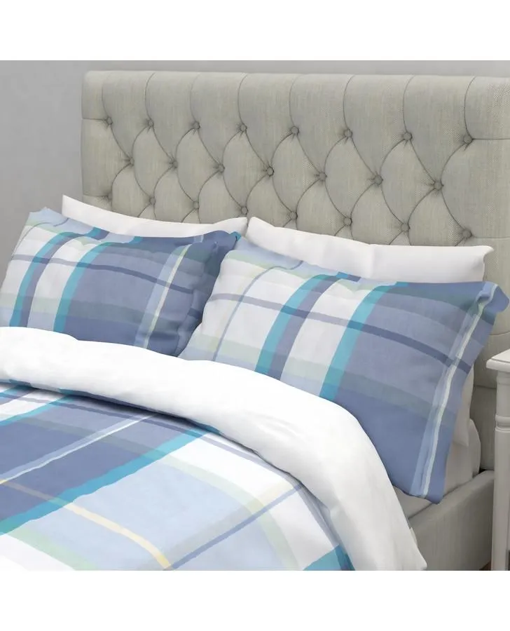 Aldridge Check Bluebell Blue Pillowcase