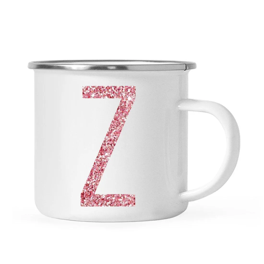 Andaz Press 11oz Faux Pink Glitter Monogram Campfire Coffee Mug