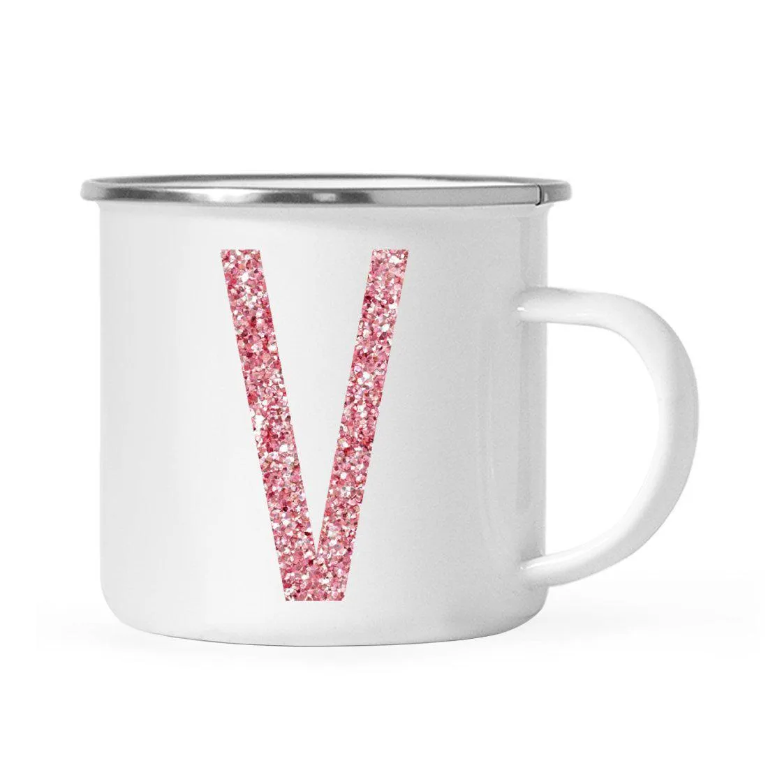 Andaz Press 11oz Faux Pink Glitter Monogram Campfire Coffee Mug