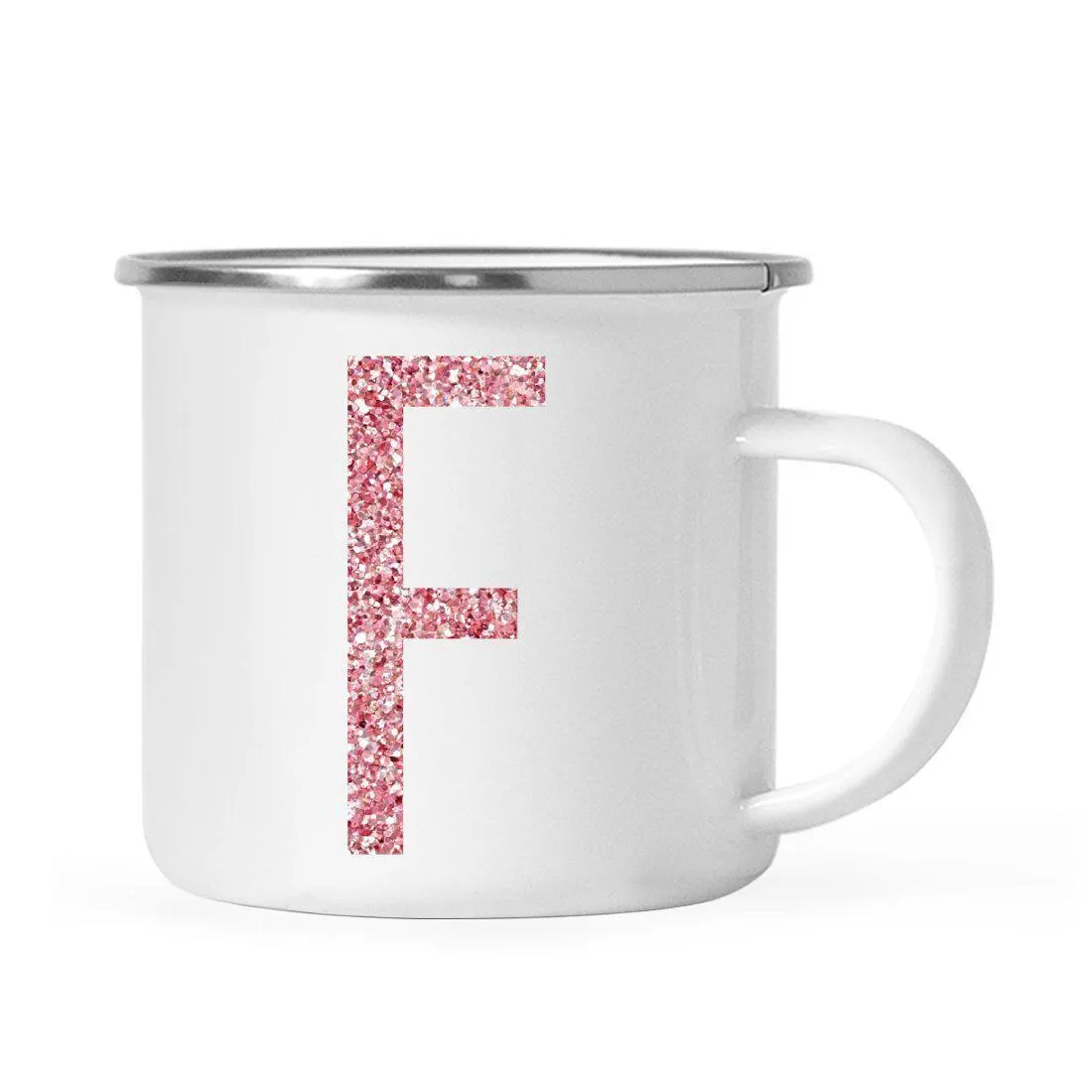 Andaz Press 11oz Faux Pink Glitter Monogram Campfire Coffee Mug