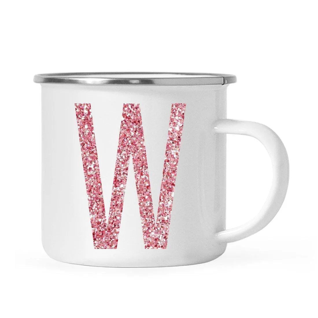 Andaz Press 11oz Faux Pink Glitter Monogram Campfire Coffee Mug