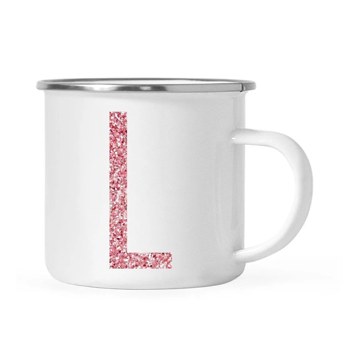 Andaz Press 11oz Faux Pink Glitter Monogram Campfire Coffee Mug