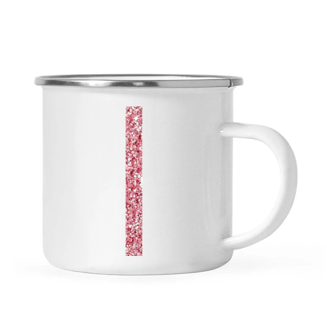 Andaz Press 11oz Faux Pink Glitter Monogram Campfire Coffee Mug