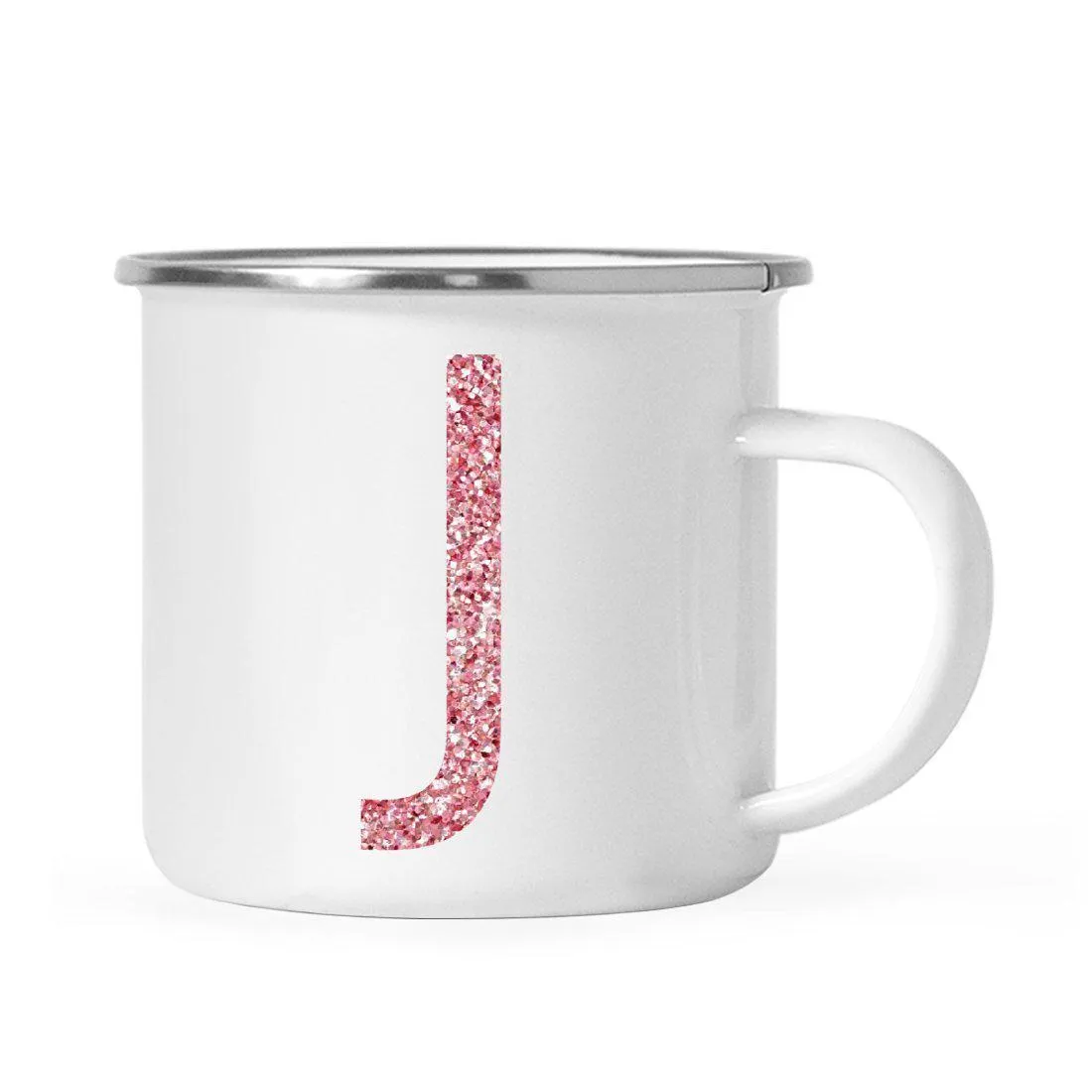 Andaz Press 11oz Faux Pink Glitter Monogram Campfire Coffee Mug