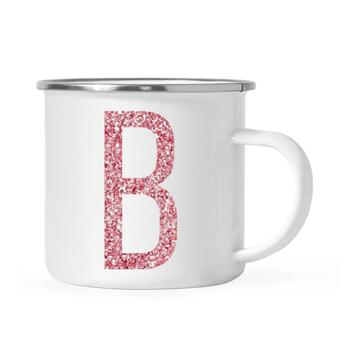 Andaz Press 11oz Faux Pink Glitter Monogram Campfire Coffee Mug