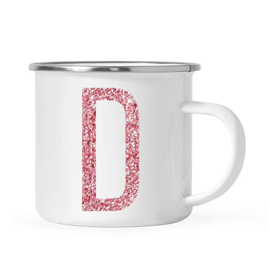 Andaz Press 11oz Faux Pink Glitter Monogram Campfire Coffee Mug