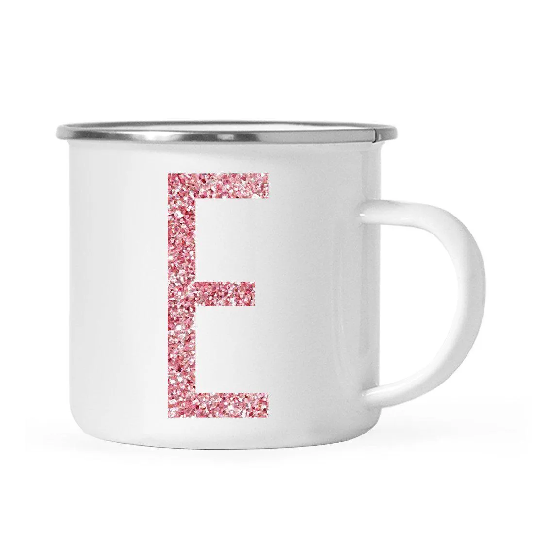 Andaz Press 11oz Faux Pink Glitter Monogram Campfire Coffee Mug