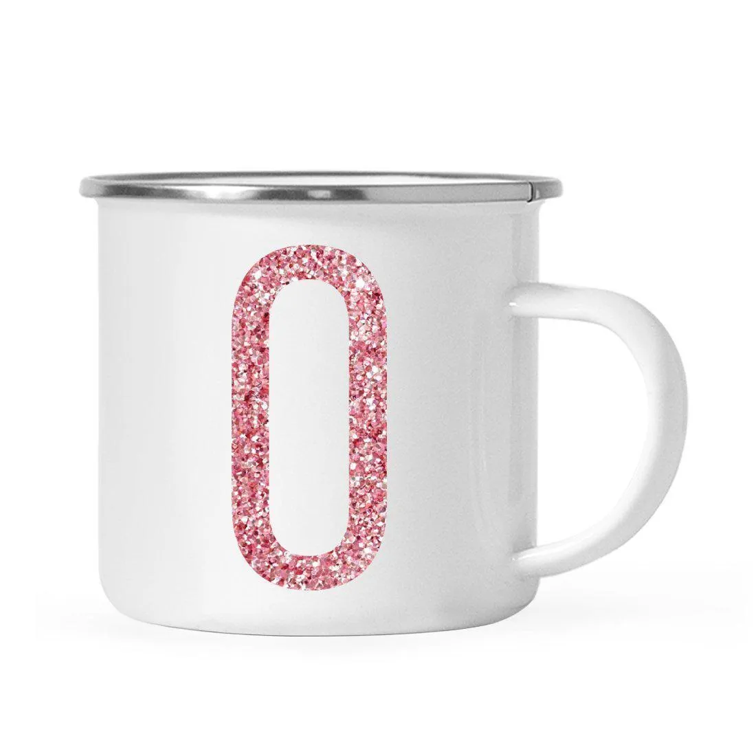 Andaz Press 11oz Faux Pink Glitter Monogram Campfire Coffee Mug