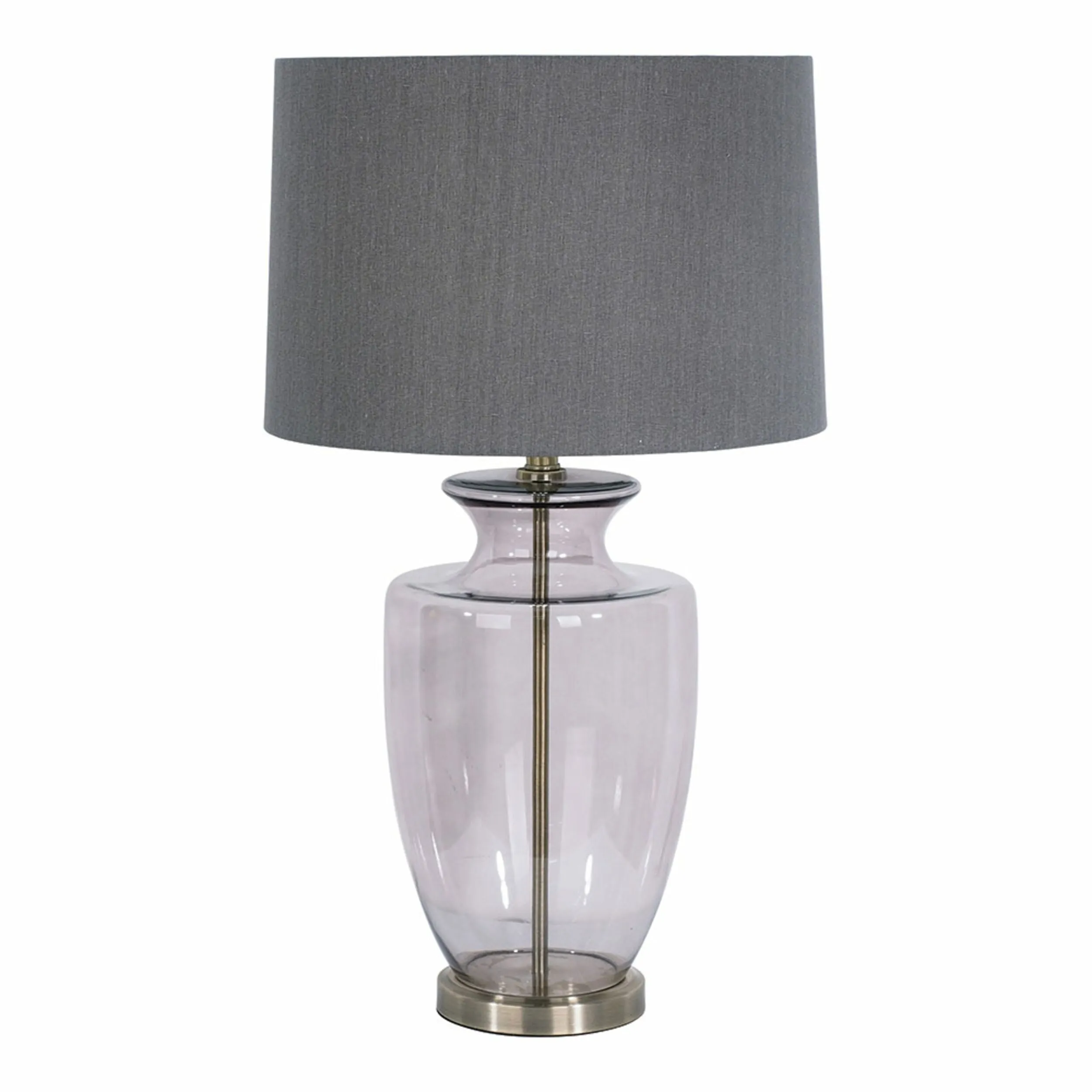 Antique Smoky Glass Table Lamp 73cm