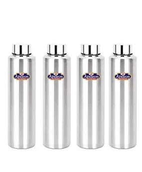 Apeiron Stainless Steel Fridge Bottle | 1000ml | Silver | Leak Proof (Pack of 4)