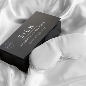 Ardor Silk White Pillowcase and Eye Mask Pack