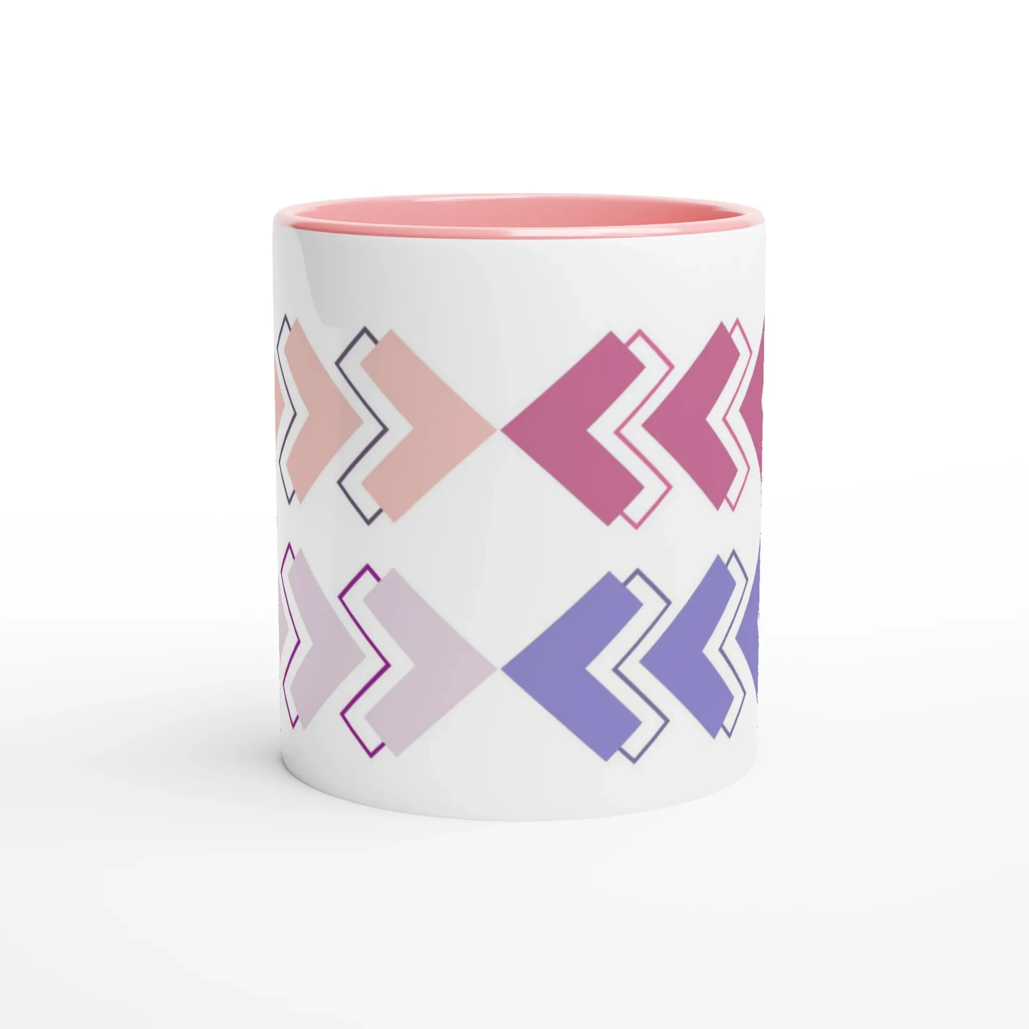 Arrow Pattern Ceramic Pink Mug | Stylish & Durable Coffee Cup