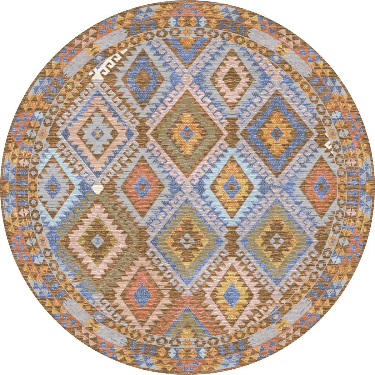 Assania Blue Brown Multi Rug