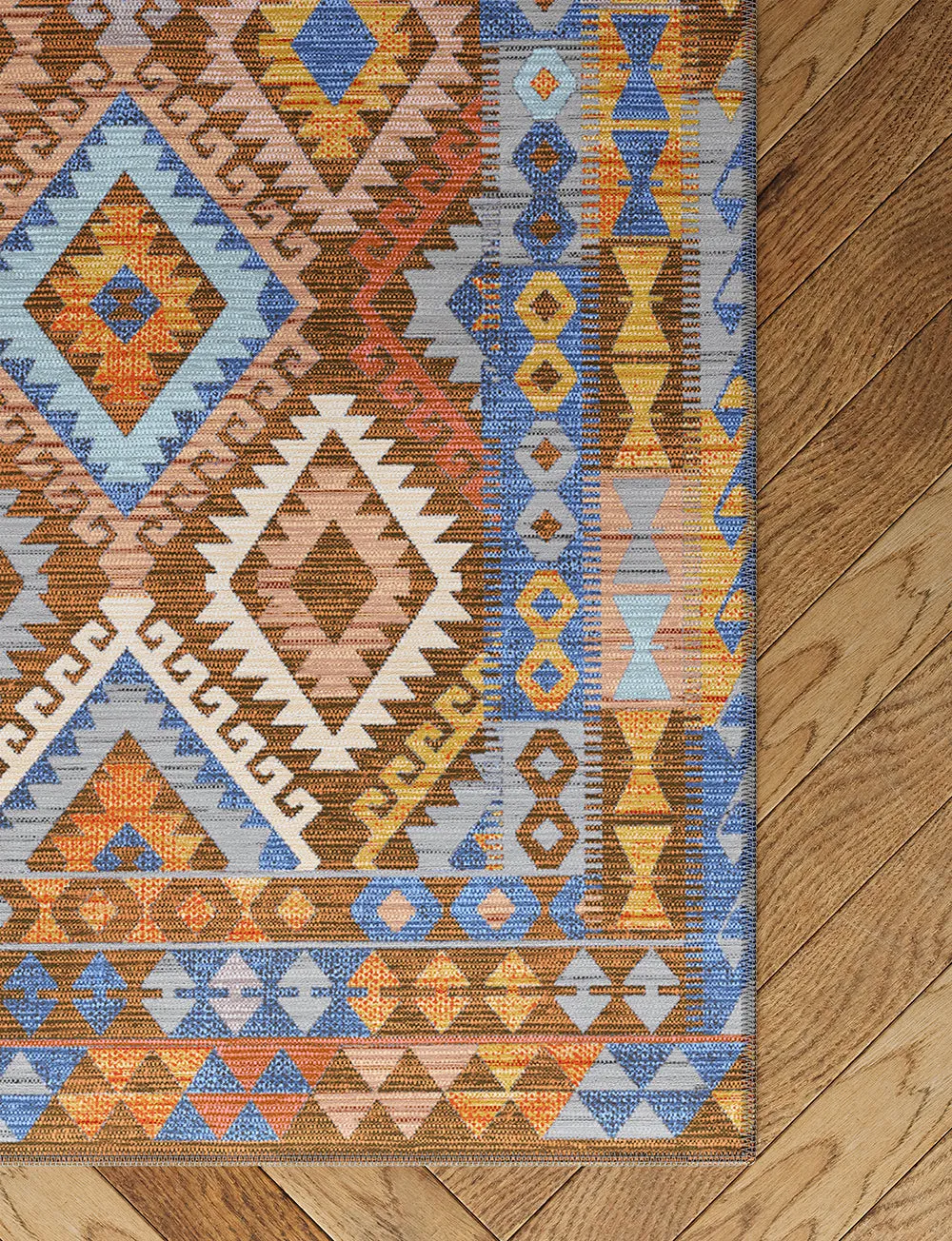 Assania Blue Brown Multi Rug