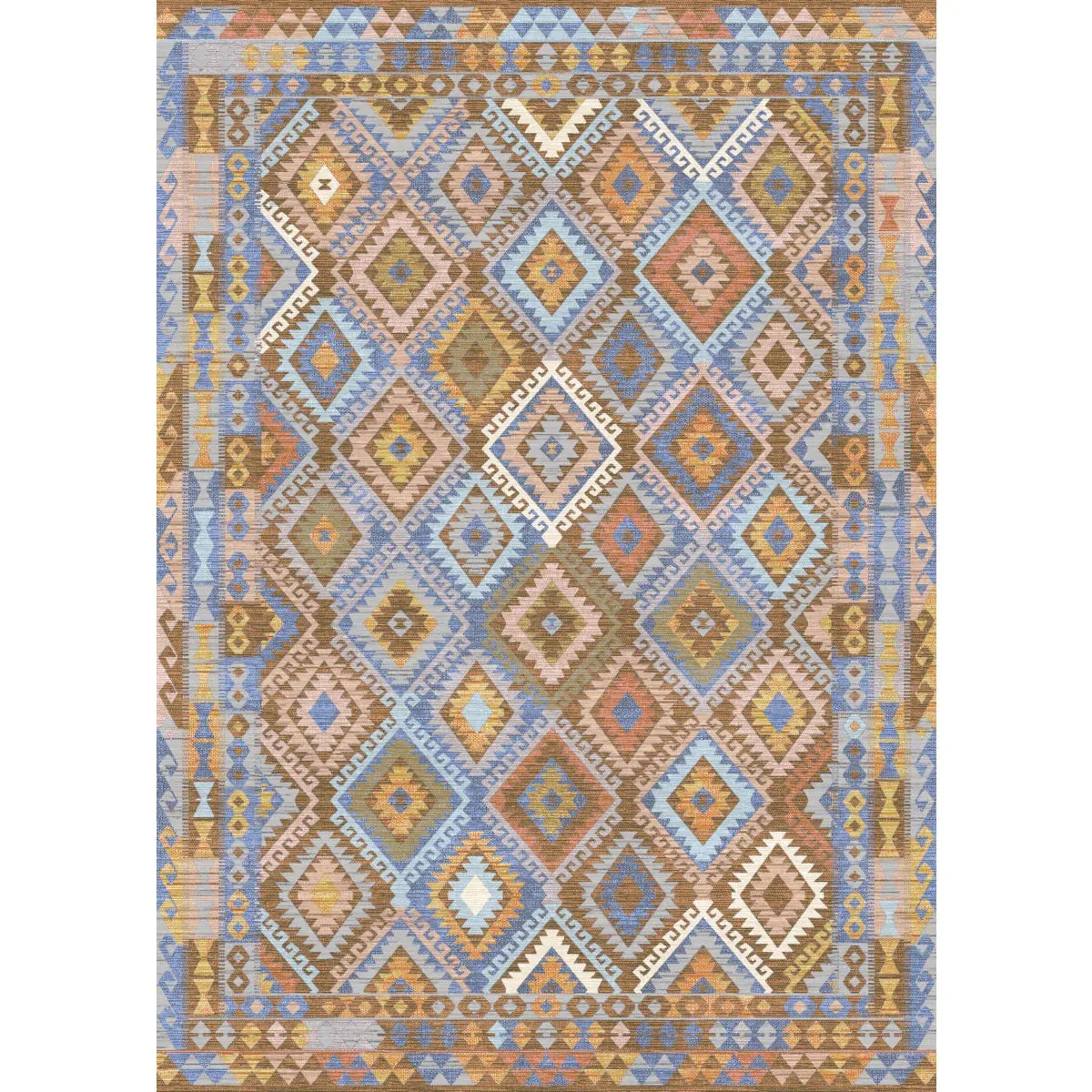 Assania Blue Brown Multi Rug