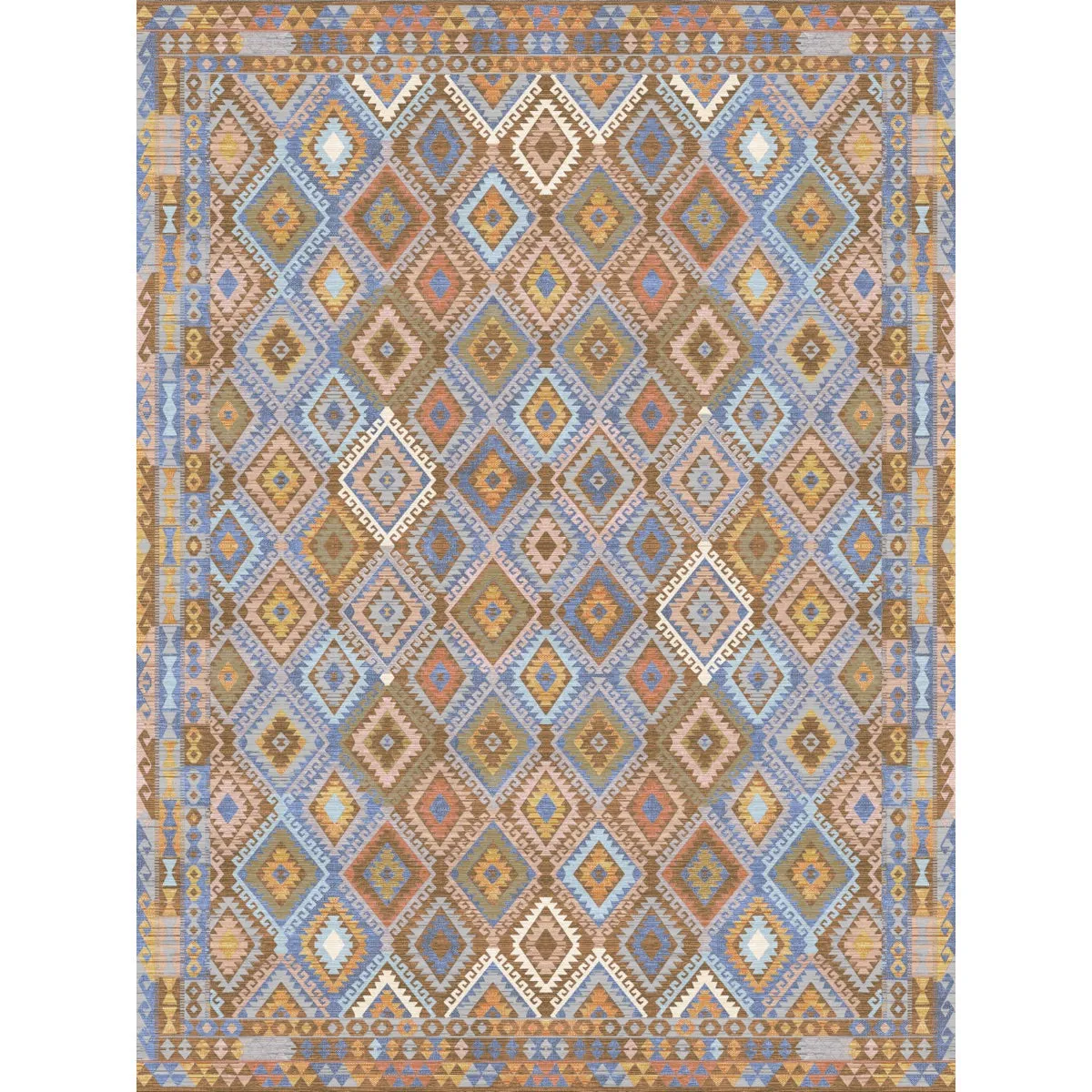 Assania Blue Brown Multi Rug